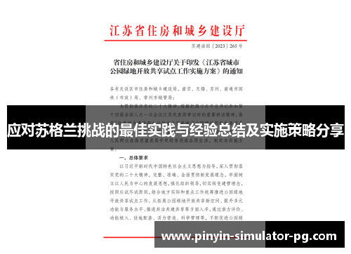应对苏格兰挑战的最佳实践与经验总结及实施策略分享
