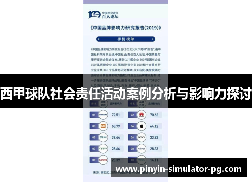 西甲球队社会责任活动案例分析与影响力探讨